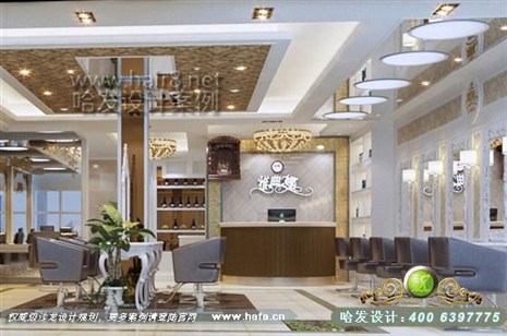 江苏省昆山市本案大厅低调奢华，比如一盏应景的灯具等，往往都是点睛之笔。理发店装修案例	