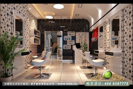 江西省吉安市现代波点时尚温馨美发店装修案例