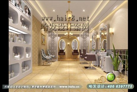 浙江省宁波市方形与异形的完美结合理发店装修案例