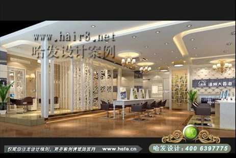 山东省临沂市现代时尚灰镜元素美发店设计案例