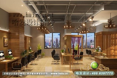 福建省泉州市奢华原生态美发店装修设计案例