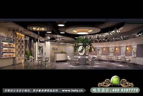 江苏省常熟市色彩稳重、个性丰富美发店装修案例
