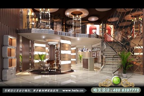 上海市深沉低调奢华之咖啡色美发店装修案例
