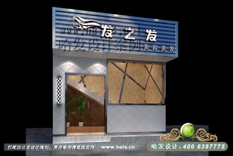 北京市时尚镜面抽缝拼图理发店装修案例