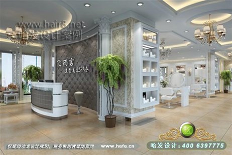 河南省信阳市现代简欧美发设计案例美发店设计案例