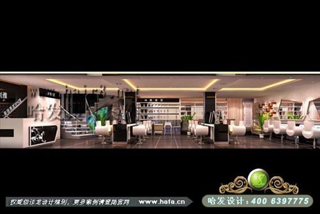 上海市浦东区果断、干练之黑白美发店装修案例