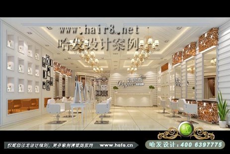 湖南省长沙市现代欧式混搭、奢华大气美发店装修设计案例