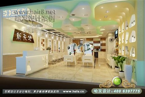 上海省上海市现代韩式、浪漫温馨美发店装修案例发廊设计案例