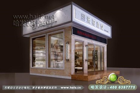 浙江省绍兴市本案的设计风格大面积采用木饰面，体现空间的舒适感理发店装修案例