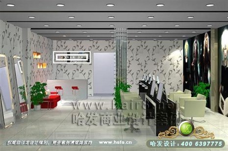 安徽省芜湖市清新简约风格美发店装修设计案例