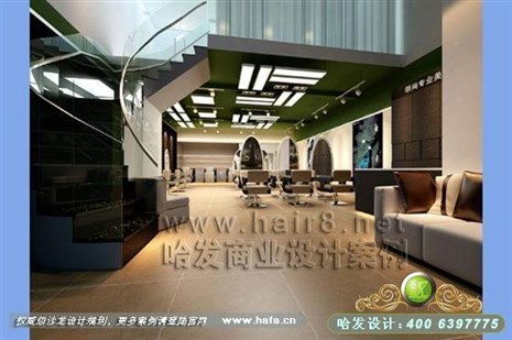 上海市清新乡村风格发廊装修设计案例