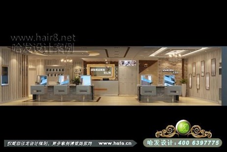 天津省宝坻市简约大气理发店装修案例发廊设计案例