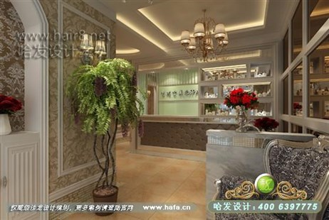 河南省信阳市现代简欧美发设计案例美发店设计案例