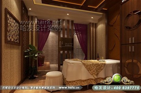 安徽省安庆市本案包间简欧也是现代风范的演化，其风格有一定的混杂。美容院设计案例
