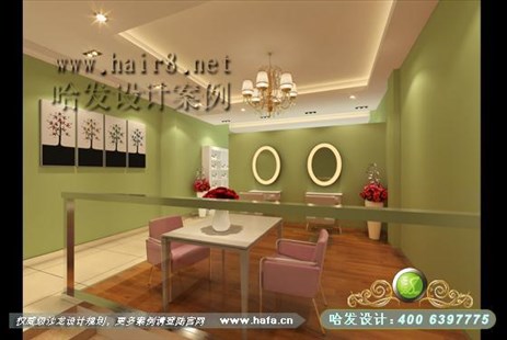 上海市色彩悦动、春天的气息美发店装修设计案例