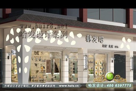 上海市自然纯色清新、星星灯片理发店装修案例