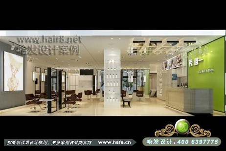 江苏省江阴市现代时尚、色彩清新充满春天气息美发店装修案例发廊设计案例