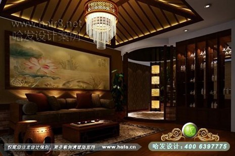 浙江省温州市美容区砂岩的运用，软式的搭配，灯光的配合，让你感受到东南亚的寂静之感美容院装修案例