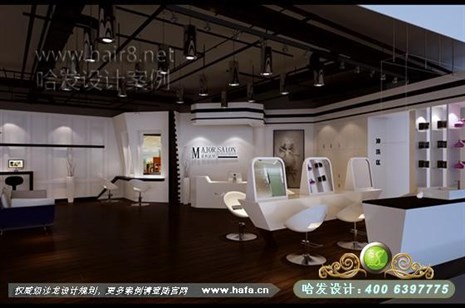 江苏省南京市本案运用现代黑白经典元素，强烈的突出现代风格的简洁清爽理发店装修案例