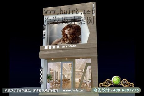 山东省腾州市轮廓立体、流丽的奢华美发店设计案例