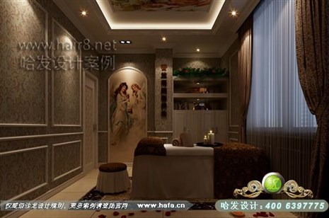 广东省深圳市本案表现的是简约欧式风格体现时尚清新、浪漫温馨美容院装潢案例