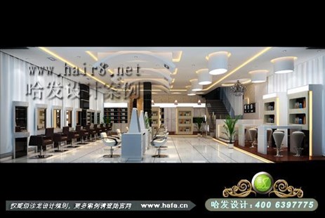 广东省东莞市黑白现代、时尚混搭发廊设计案例